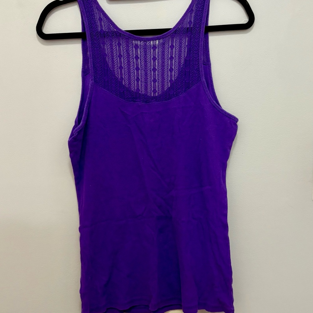 Arizona Jean Company Vibrant Purple Lace Tank Top - Picture 5 of 5